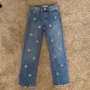 Straight Leg Embellished Jeans Size 1R - W25